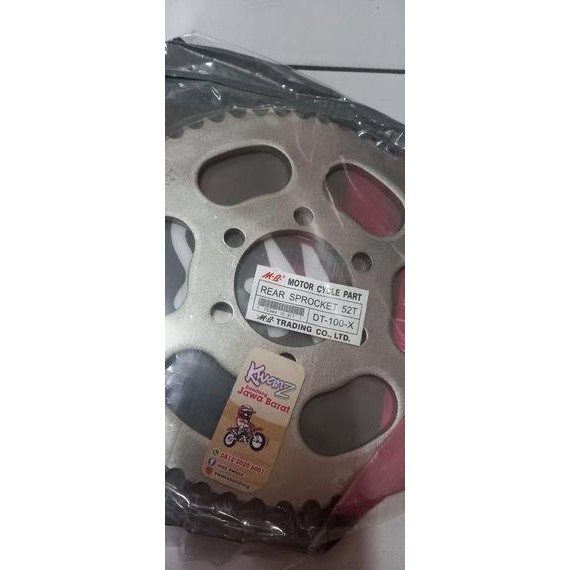 gear belakang Yamaha DT ukuran 52 gear belakang DT gir belakang yamaha DT gir belakang DT