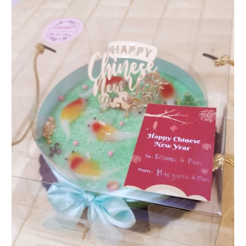 

SALE Hampers puding lumut ikan koi/hamper puding coconut pandan/kado ulang tahun/souvenir kado natal imlek lebaran idul fitri/ birthday cake/puding ultah murah/hantaran er-79