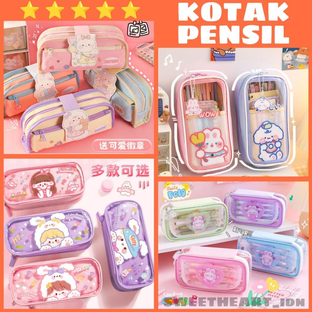 

Ok75 PREMIUM Kotak pensil anak / tempat pensil lucu anak sekolah / kotak pensil 2 tingkat 3 tingkat seleting Murah