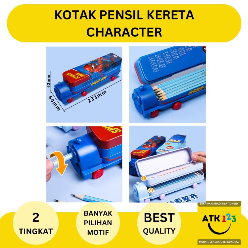 

PROMO Kotak Pensil Kereta Api 2 Tingkat Motif Character + Rautan gk-61