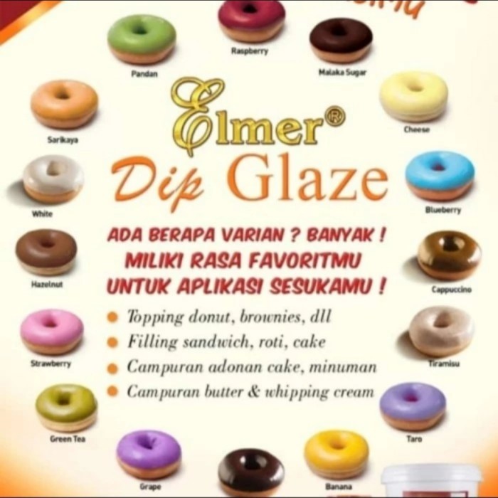 

elmer glaze tiramisu topping donat repack 1kg