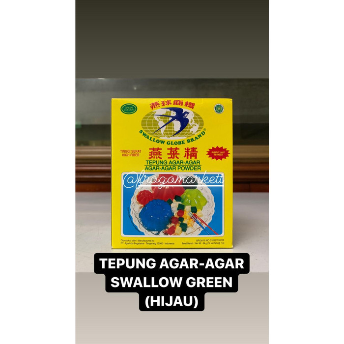 

Agar-Agar Swallow Putih Transparan, Cokelat, Merah, Hijau 1Box 12pcs