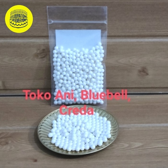 

Sprinkle sugar pearl white 7mm, 100gr. / Sprinkle warna putih mutiara