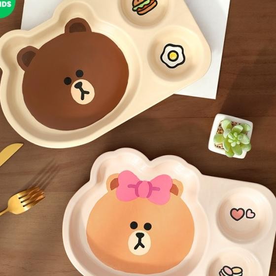 Piring Makan Anak Line Friends Creative Cute Cerac Children'S Plate