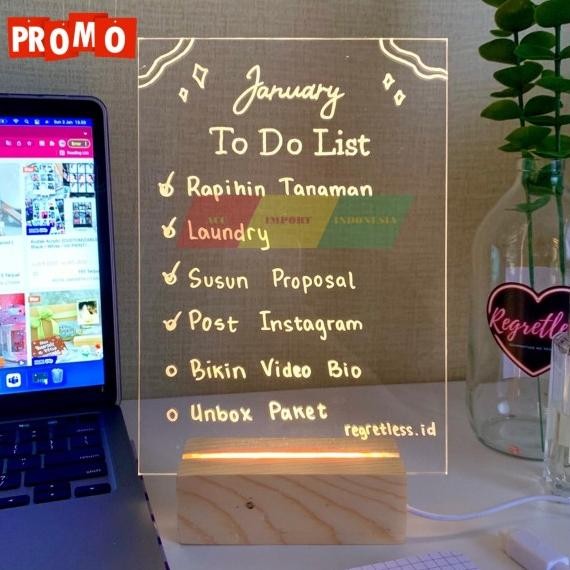 

Acrylic Note Board Papan Tulis Kaca Akrilik Lampu Planner Schdule List