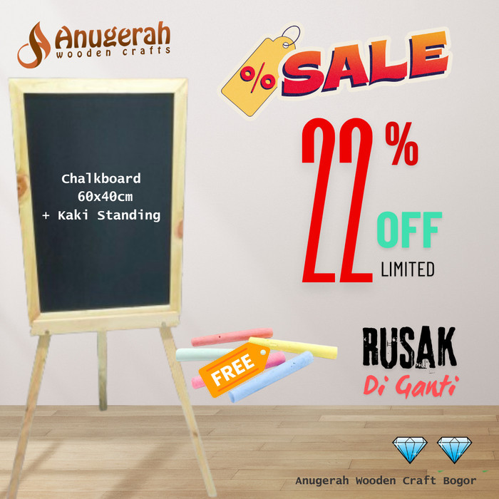 

Ready Jual Papan Tulis Kapur Murah Standing 40*60cm