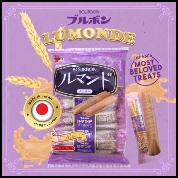 

Bourbon Lumonde Milk Choco Crepes - Wafer Renyah Snack Jepang