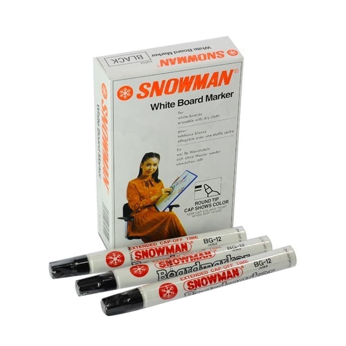 

Ready Spidol Whiteboard Snowman BG-12 / Spidol Non Permanent / LUSIN ISI 12