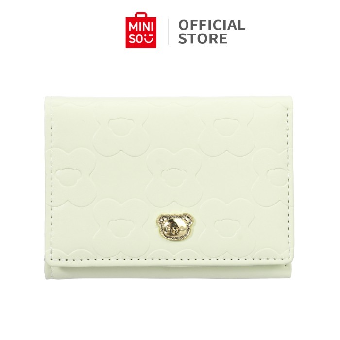 TERLENGKAP MINISO Dompet Lipat Cewek Lucu Bear Tri-fold Short Wallet Korean Style