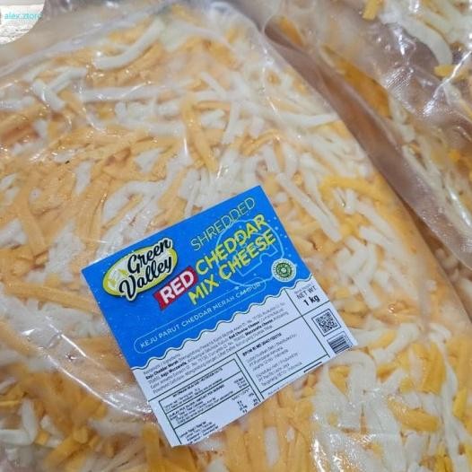 

Green Valley Cheese Cheddar Mozzarella Keju X 500Gr . Repa.