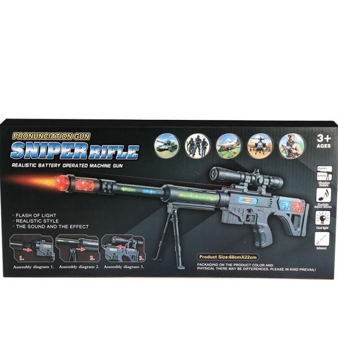 Mega Sale Tokoyoyo Mainan Anak Laki Laki Tembak Tembakan Sniper Gun Ada Lampu Laser Kado Anak 2 3 4 