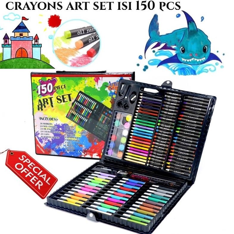 

Spesial Gstar150Pcs Lukisan Kotak Gambar Pena Set Anak Hadiah Cat Air Pena, Paket Alat Melukis Crayon Set Murah