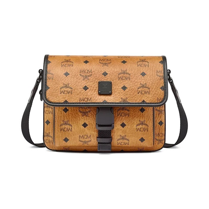 TERJAMIN MCM Small Klassik Messenger Bag in Visetos Cognac