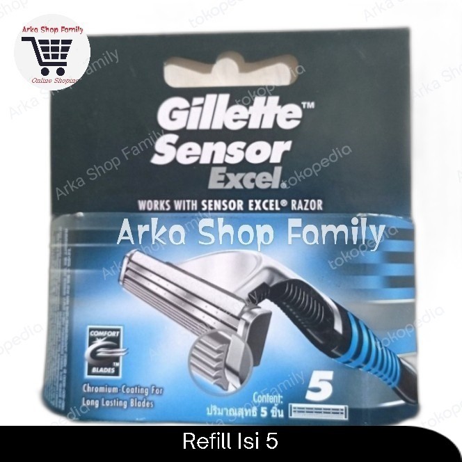FREE ONGKIR GILLETTE Sensor Excel Isi 5 Refill Pisau Cukur Isi Ulang Refil