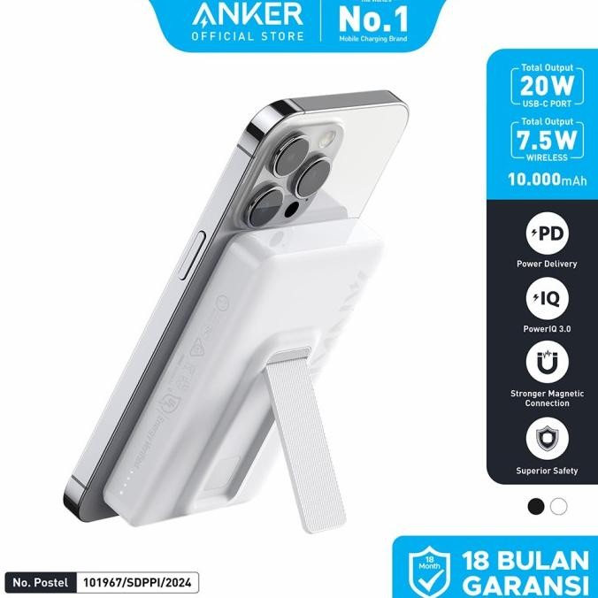 Powerbank Anker Maggo Magnetic  With Kickstand (10000 mAh, 20W)- A1652