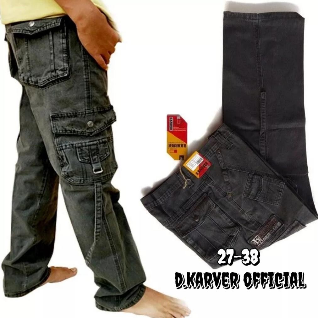 Best Seller Celana Cargo Pria Tebal Bahan Semi Jeans Celana Kimpol Tebal Adem Gunung Pria Pdl Cargo 