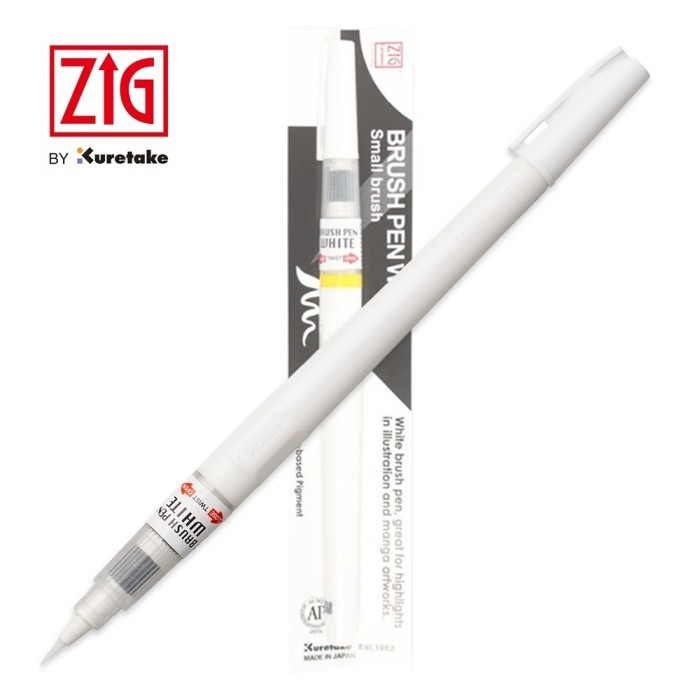 

Ba Zig Kuretake Brush Pen Black White Pena Kuas