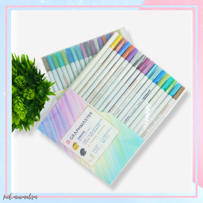 

Ba Metallic Color Pen Brush Pen Metalik 1 Set 18 Pcs Drawing Creative Dec