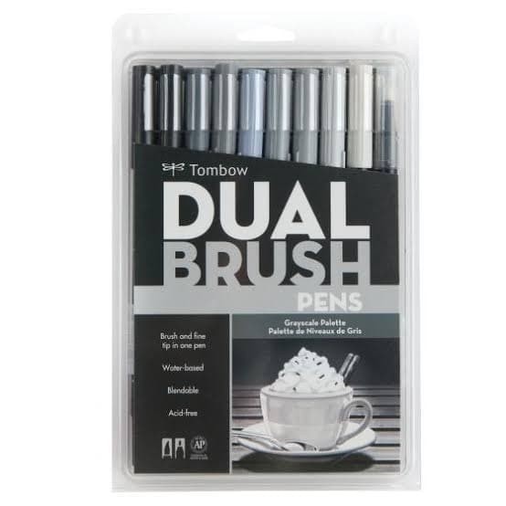 

Ba Tombow Dual Brush Pen Set 10 Colors Grayscale Palette Murah