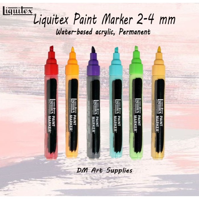 

Ba Liquitex Paint Marker Fine Brush Pen Pena Kuas Ukuran 2 & 4Mm