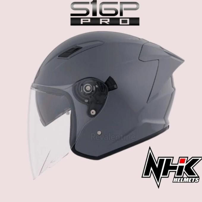 NHK S1 GP PRO PLUS DIM GREY GLOSSY ORIGINAL | HELM HALF FACE S-1 PLUS 2807T