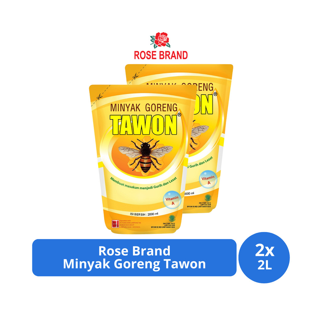 

Rose Brand Minyak Goreng Tawon Pouch 2L x 2 pcs