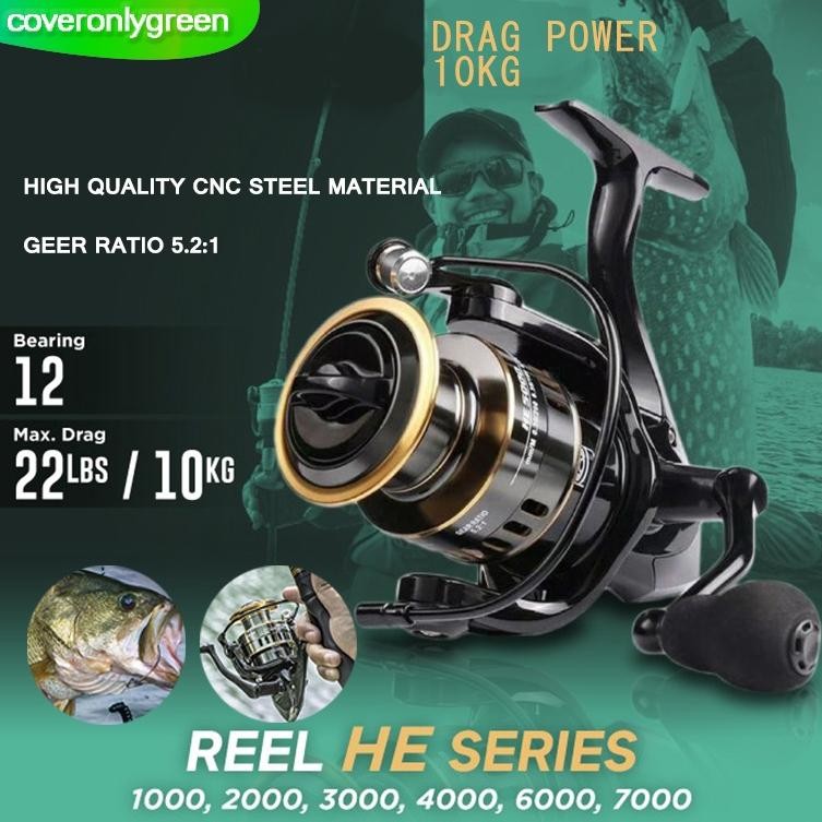 Murah Reel Pancing Asli Besi Fishing Reel 10Kg He500-7000 Reel Pancing Murah Kuat Power Handle Reel 