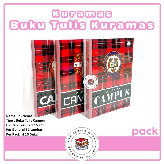 

Sale Kuramas - Buku Tulis Campus Boxy 36 Lembar - Pack