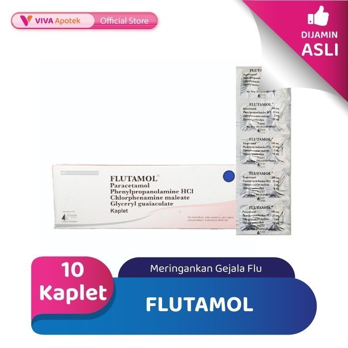 Flutamol untuk Meringankan Gejala Flu & Demam (10 Kaplet)