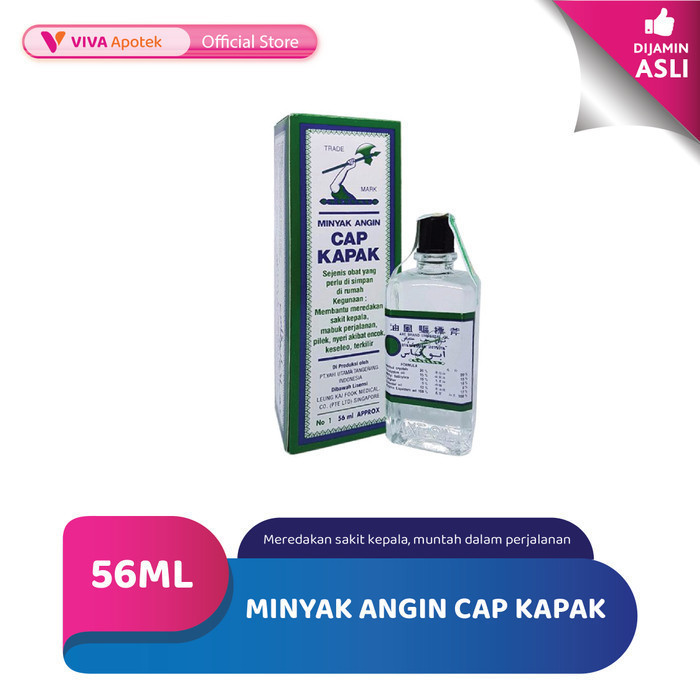 Minyak Angin Cap Kapak Meredakan Sakit Kepala, Mabuk Perjalanan (56 ml)