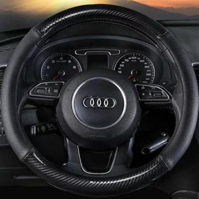 Cover Stir Sarung Setir Hitam Carbon 38 Cm