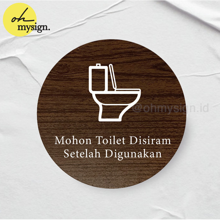 

Murah Mohon Toilet Disiram Sign Board Kayu Bulat Print Signage Label Elegan