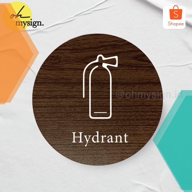 

Murah Hydrant Sign Board Kayu Bulat Print Signage Label Nama Keren