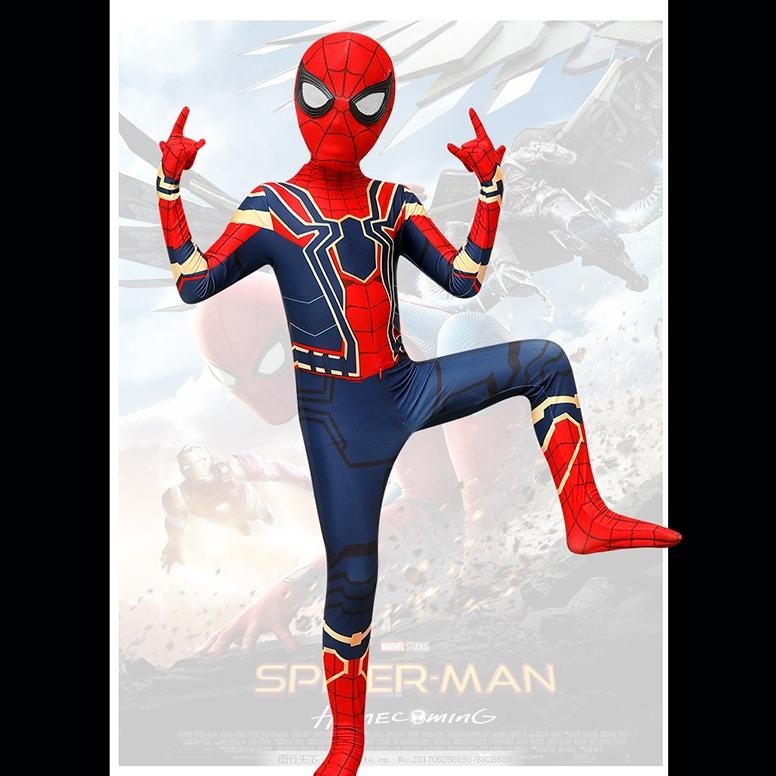Premium Kostum Anak Spider-Man Kembali Ke Sekolah Asli/Kostum Pahlawan Super Marvel Pria Untuk Anak 