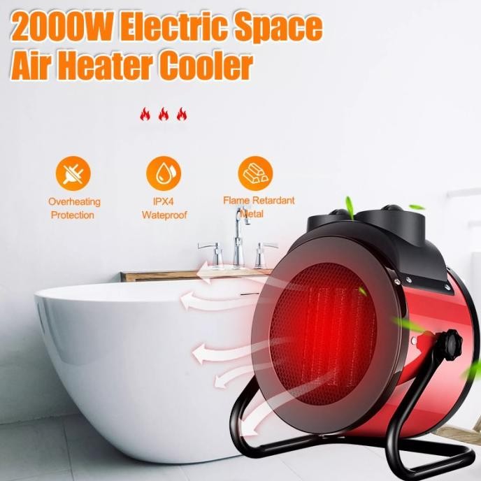 Alat Pemanas Ruangan Keramik 1000 2000W Portable Penghangat FAN Kamar MRS03