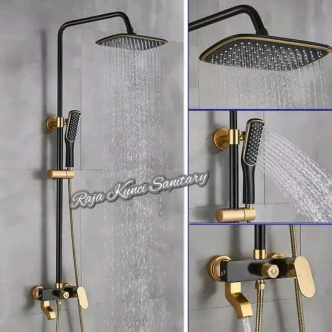 Shower Tiang Panas Dingin Hitam/Black gold/Gold/ Stainless/Shower Set