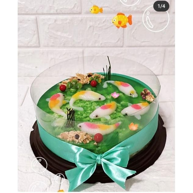 

TERLARIS Hampers puding lumut ikan koi/hamper puding coconut pandan/kado ulang tahun/souvenir kado natal imlek lebaran idul fitri/ birthday cake/puding ultah murah/hantaran uj-32