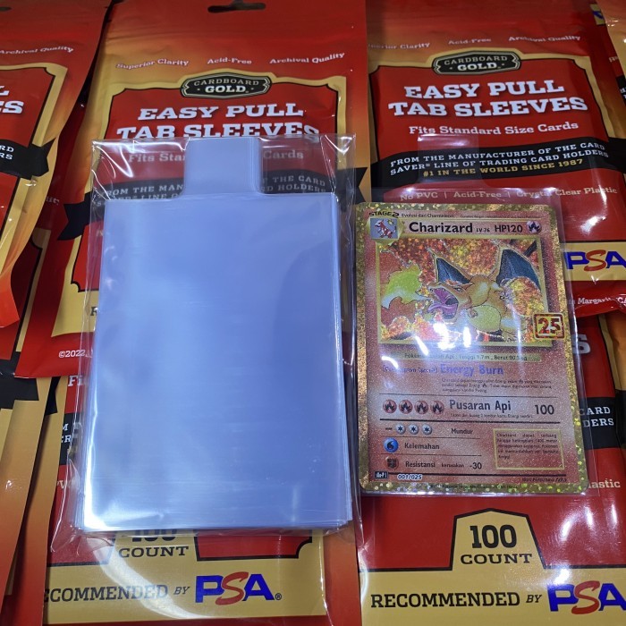 Ready Cardboard Gold Easy Pull Tab Card Sleeves Sleeve Clear For Top Loader