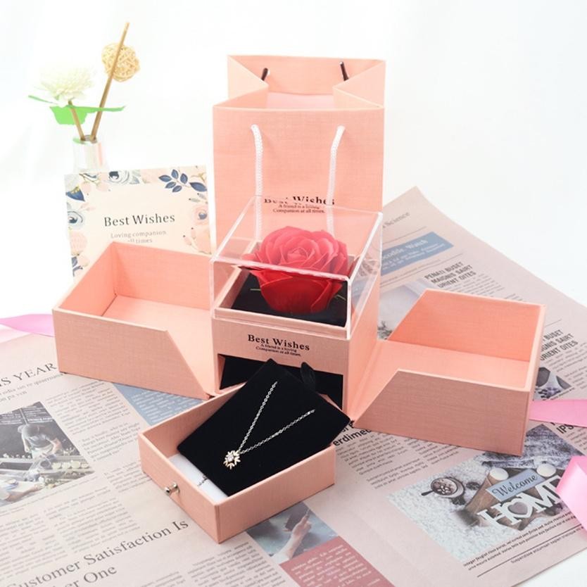 

PROMO Eternal Rose Gift Box / Kotak Perhiasan Kado Kalung Cincin Lamaran Mawar /Gift Box Mawar Visual Experience an-147