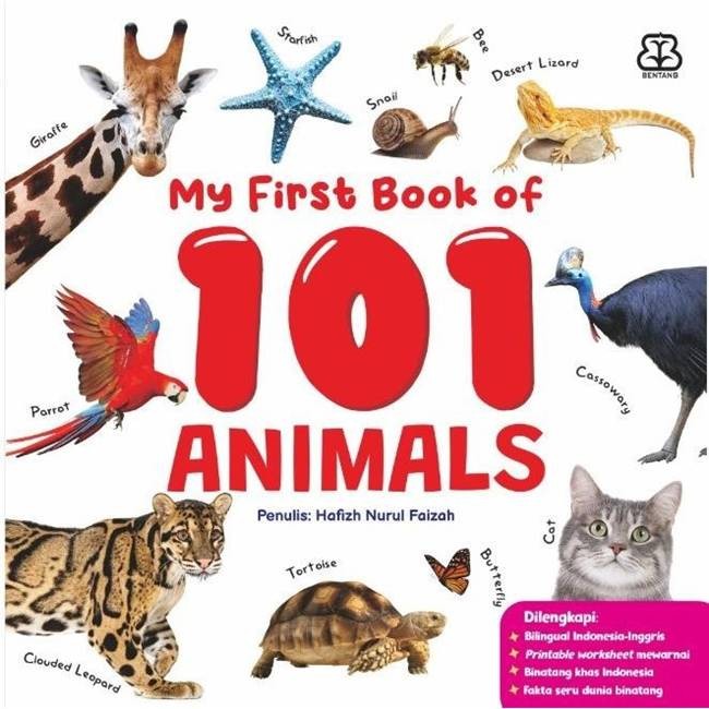 Gramedia Cirebon  - MY FIRST BOOK - MY FIRST BOOK OF 101 ANIMALS (BOARDBOOK)
