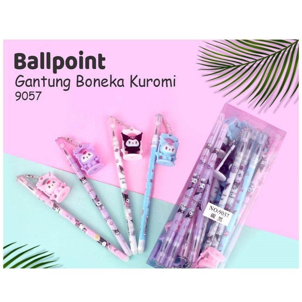

er-6 *DUNIA PESTA* (1 PACK / 12 PCS) BOLPEN GANTUNG / PULPEN GANTUNGAN SANRIO / PEN GEL GANTUNG KUROMI LUCU Premium