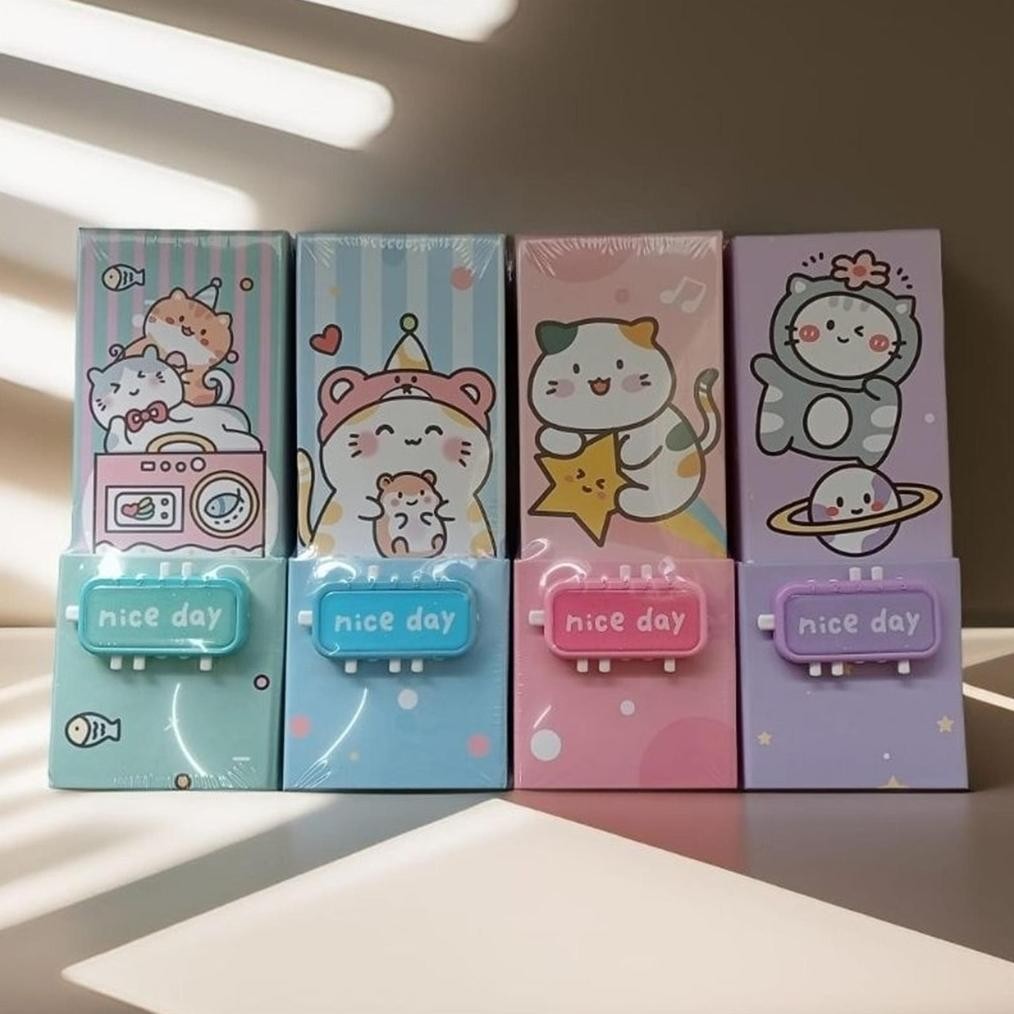 

gh-6 (passcode) kotak tepak tempat pensil alat tulis pencil stationary case dengan kunci pin pasword passcode motif gambar karakter kartun lucu untuk anak laki laki cowok perempuan Original
