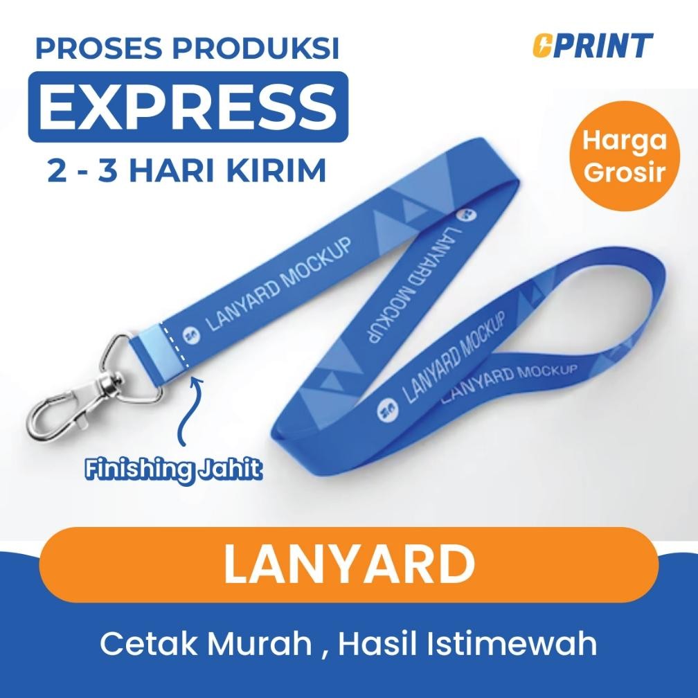 

Lanyard Custom Tali ID Card Cetak 2 Sisi Bahan Tissue Premium Express Extra Kilat Pre-Order 3 Hari