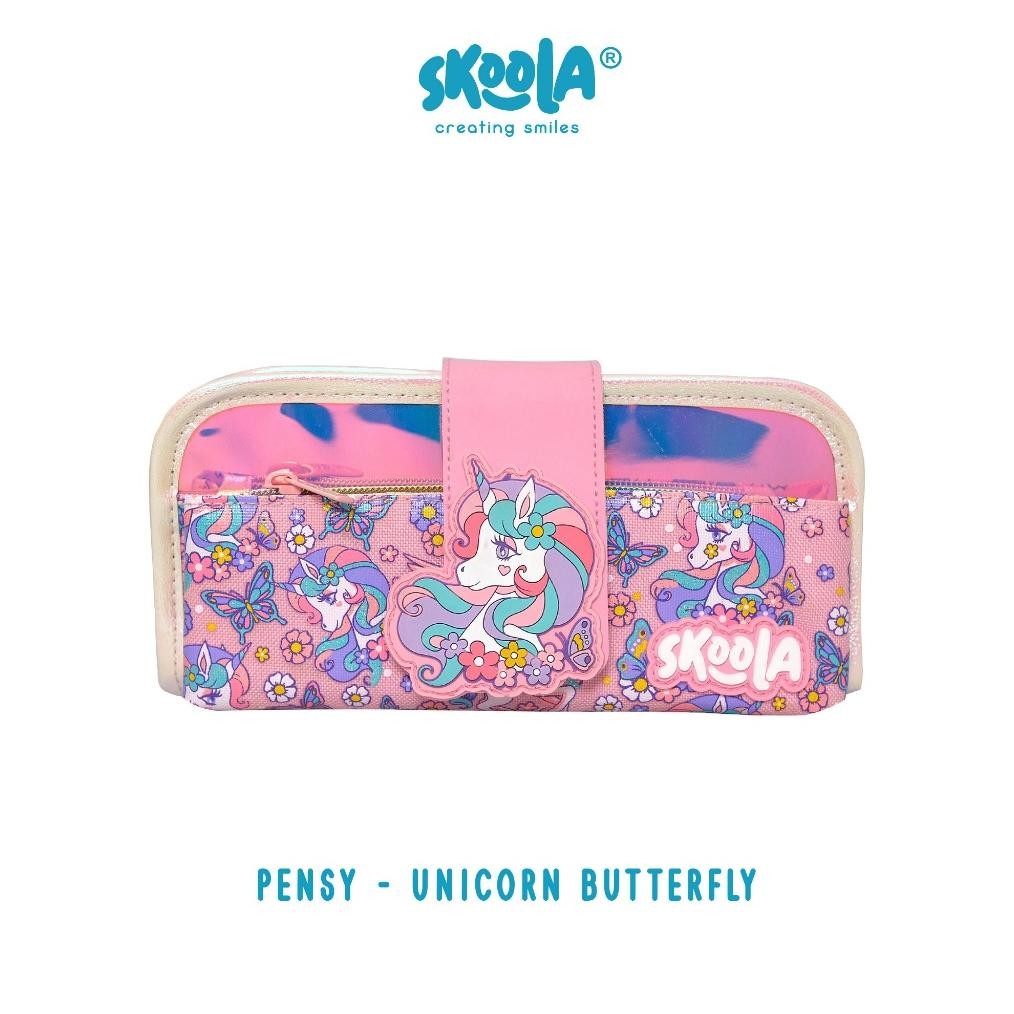 

fg-7 Skoola Tempat Pensil Lipat 3 Pencil Case Threefold Anak Perempuan Lucu Unicorn Cat - Pensy Berkualitas