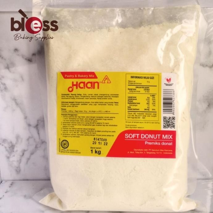 

((HEI,READY)) HAAN Premix Soft Donut Mix Powder / Tepung Instant 1 KG