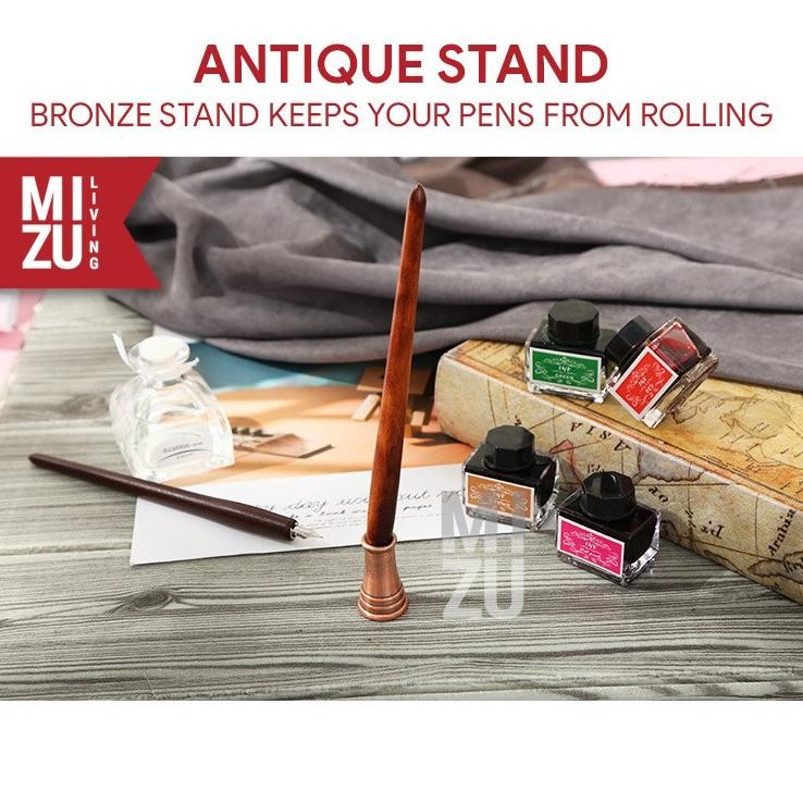 

wdr-75 MIZU BLACKLETTER Calligraphy Set Kaligrafi 1 Pen 11 Steel Nibs 4 Inks Pen Stand Original