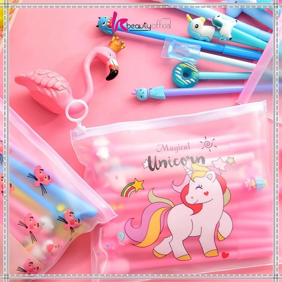 

dgh-43 KB-A15 Pulpen Gel Karakter Lucu Set Isi 20PCS Pena FREE Zipper Pouch Tempat Pensil Transparan Murah Original