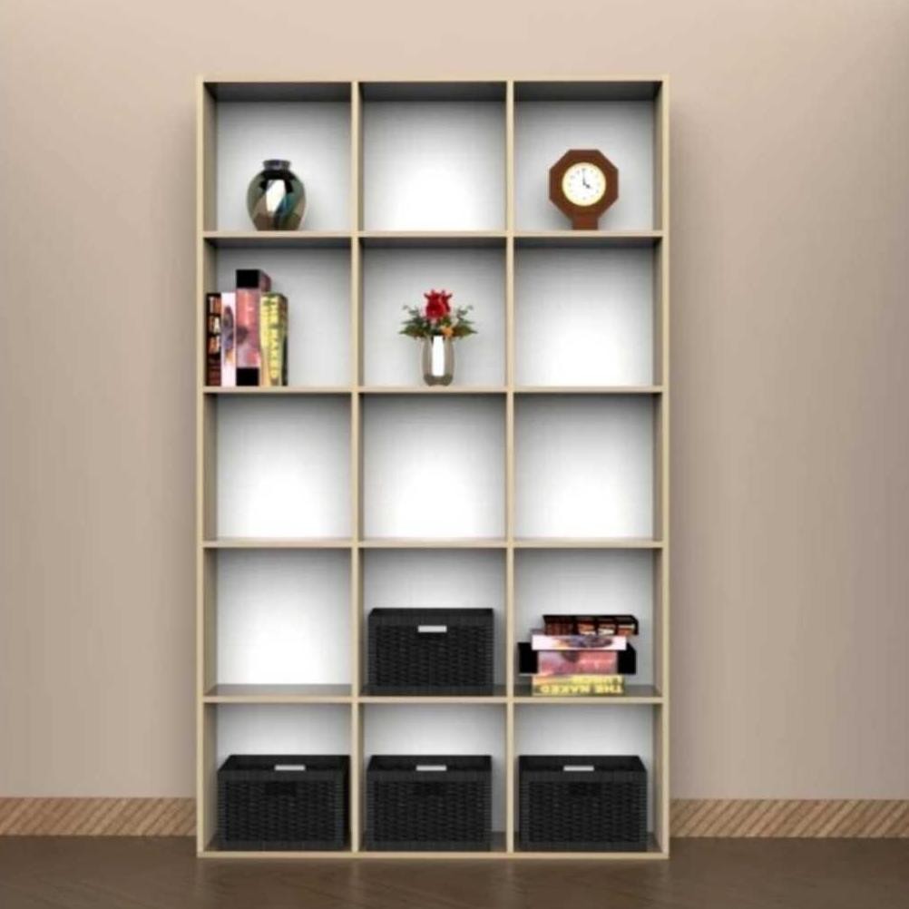 Rak buku Besar pajangan 15 kotak serbaguna minimalis sekolah perpustakaan etalase toko display