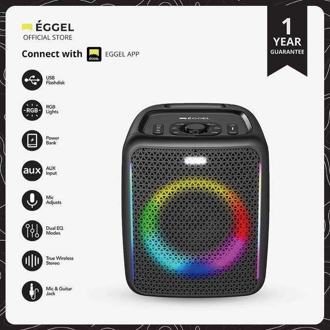 Eggel Fortis 2 Portable Party Speaker With Rgb Lights