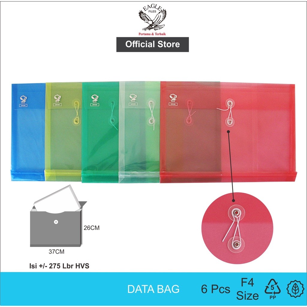 

Map Plastik Tali F4 Bening EAGLEFiles Data Bag Punggung Horizontal E 211 H